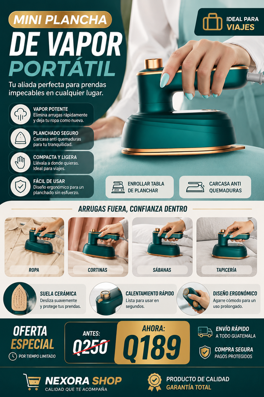 Mini Plancha de Vapor Portatil