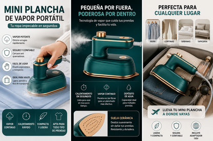 Mini Plancha de Vapor Portatil