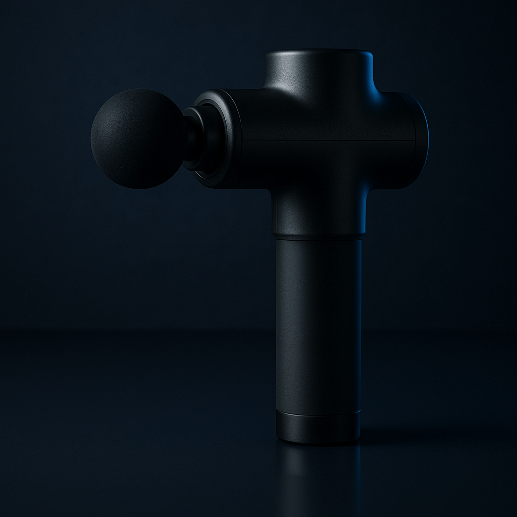 Masajeador de percusión Nexora Shop, fondo navy premium